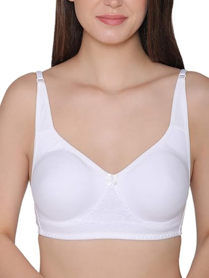 Clovia Women’s Cotton-Rich T-Shirt Bra with Lace – Non-Padded, Non-Wired Elegance